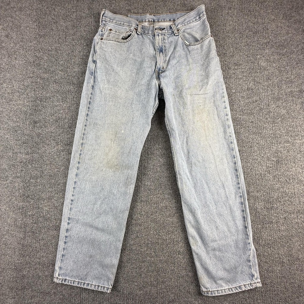 VTG Levis 550 Jeans Mens 34x30 Light Wash Blue Relaxed Fit Tapered Leg Denim